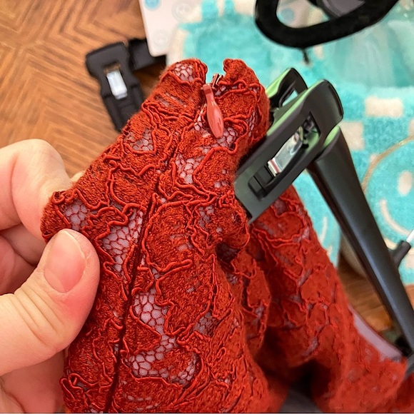 Anthropologie Women’s Moulinette Soeur Orange Lace Lined Nolana Skirt Size 10 - Picture 7 of 11